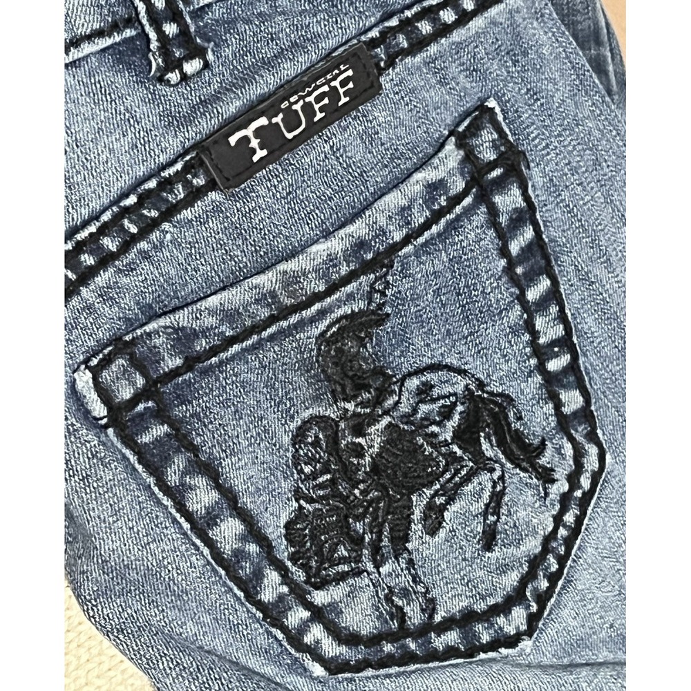 Cowgirl Tuff Wild And Wooly Size 26 Women's Bootcut Jeans Stitched Buckin Horse